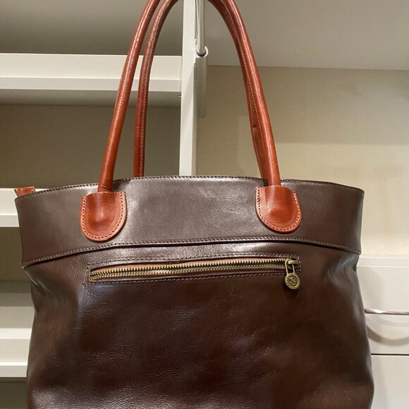 Italian Leather Chocolate Brown Purse - Picture 2 of 5